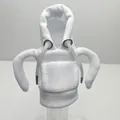 White car gear shift hoodie cover made of soft fleece with adjustable drawstrings - New White Checkerboard