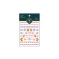 Adesivo per unghie pixel art con volpi e fiocchi di neve in arancione e rosa MN-166 - Stile Pixel Art MN-166