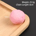 Realistisches rosa Fleischbällchen-Modell als Schlüsselanhänger mit strukturierter Oberfläche - Garnelenball (ohne Schnalle)
