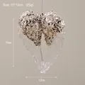 Acrylic wing ornament with champagne gold glitter for Christmas decor, size 15x12cm - Wing