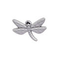 Minimalist vintage silver dragonfly brooch with textured metallic finish on white background - Dragonfly Design