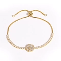 Détail du bracelet tournesol plaqué or ajustable avec pierres de zircone cubique - Style Tournesol (Or 3)