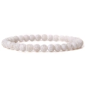 Handmade 6mm white crackle agate natural stone elastic beaded bracelet for women - White Crack Agate (FD6977) / 6mm/19cm