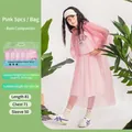 Pink portable disposable kids raincoat set 5-pack for outdoor activities - Set / Kids Peach Pink