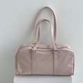 Rosafarbene große Schultertasche aus Nylon mit wasserfester Textur und langen Griffen - Rosa