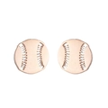 Minimalist rose gold baseball stud earrings with realistic engraved stitching texture - Baseball / Rose Gold