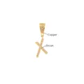 Cursive letter X pendant in 18k gold plated copper with pave zircon settings - Letter X