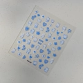 5D embossed nail stickers featuring cute blue cats and hearts on transparent film - Cute Cat (FEB-927)