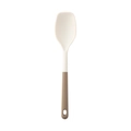 Cuillère de cuisine en silicone blanc crème avec manche kaki et trou de suspension - Grattoir Large