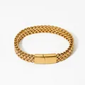 Bracciale a maglia intrecciata in acciaio inossidabile dorato con fibbia rettangolare - Oro (A1001)
