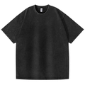 Oversize 220g cotton T-shirt featuring a vintage washed black finish and crew neck design - Black
