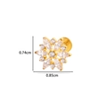 Clou d'oreille fleur dorée en titane avec zircon et guide des tailles détaillé - 8# Style Fleur Complexe Doré