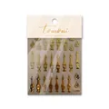 Embossed gold foil flame nail art stickers with abstract metallic totem patterns - Gold Flame Totem (TO-2469)
