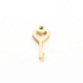 Polished gold heart-shaped key charm pendant made of durable titanium steel for DIY jewelry - Heart Key / Gold