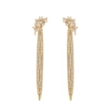 Pendientes de borla bañados en oro de 18K con racimos de flores y circonitas micro-engastadas - Dorado
