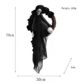 Halloween skeleton phantom on grapevine wreath for door decoration, 70cm black ghost - Black Skeleton Wreath