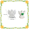 3D angel silicone mold for resin and gypsum crafts with heart detail and dimensions - Angel with Heart / Small