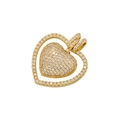 Detailed macro view of gold-plated heart pendant with embedded colorful crystals - VD1420 Gold White Zircon