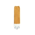 Thick warm coral fleece cat claw socks in cozy yellow and white paw print pattern - Ginger Yellow