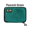 Custodia portatile per accessori digitali verde pavone con doppie cerniere - Verde Pavone