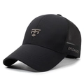 Berretto da baseball nero da uomo con rete traspirante e logo in metallo - Regolabile / Nero (K-267)