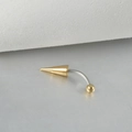 Golden cone piercing with stainless steel curved barbell and golden sphere end detail - Cone and Ball Curved Barbell-8mm / Gold