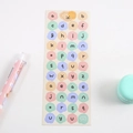 Pastel macaron bubble alphabet stickers with cute bear illustration for DIY scrapbooking - Colorful Lowercase