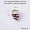 Artificial strawberry model in pink and dark red colors with 4.7cm height measurement - Dark Red Jam - White Strawberry (No Hook)