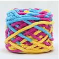 Ovillo de lana de chenilla gruesa multicolor rosa azul y amarillo para tejer DIY - Amarillo Púrpura Azul (29)