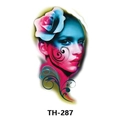 Waterproof temporary tattoo sticker TH-287 featuring artistic female face and roses - Th-287 / 210*148mm
