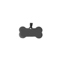 Custom bone-shaped pet ID tag in black stainless steel with a metal ring attachment - 40*28*1.8mm / Black Bone Shape (Small)