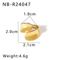 Gedetailleerde maten voor 18K vergulde golfring met een hoogte van 2 cm - Onregelmatige Brede Golfstijl (NB-R24047)