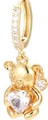 Goldene Bärenohrringe mit herzförmigem Zirkon und Kristallen am Ohrreifen - Gold-Weißer Zirkonia