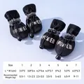 Winter dog boots size chart for anti-slip soft sole shoes with adjustable drawstrings - Size 1 (3.5*3cm) / Standard Wear-Resistant / Black