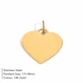 Gepolijste hartvormige roestvrijstalen hanger in 14K goud voor DIY sieraden maken - Eenvoudig Hart (XP49720) / 17x18mm / Goud