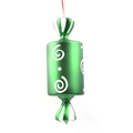 40CM green candy Christmas ornament with white spiral patterns and red hanging string - Style F Green White Cylinder Spiral Candy Single