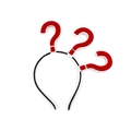 Funny black headband with three red question marks for parties and streaming decor - Red Question Mark