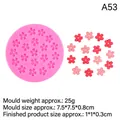 Pink silicone cherry blossom mold with finished small clay daisy flower charms - Sakura Style (A53) / Pink