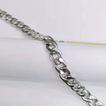 Close-up of a polished silver Cuban link chain made of high-quality stainless steel - 12mm Thick 50cm Long