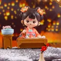 Ancient style Xi Shi girl figurine in pink Hanfu painting at a desk collectible toy - Xi Shi Writing Figurine