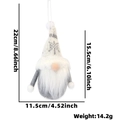 Gnomo natalizio di peluche con cappello grigio lavorato a maglia e dimensioni - Rudolph Grigio Bianco