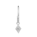 Silver diamond-set heart butterfly nose ring with sparkling star moon lightning pendant - Silver Rhombus Nose Ring (K-702)