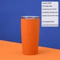 Gobelet orange mat 590ml en acier inoxydable avec couvercle clair et boîte cadeau - Orange Cinabre (590ml)