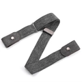 No-buckle invisible stretch belt in grey marl fabric with metal adjustment buckle - Smoky Grey [Standard Style]