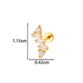 Clou d'oreille cartilage en titane doré avec zircons, dimensions 1,15 cm x 0,42 cm - 3# Style Grappe à Étages (2623-3# Or) / Doré