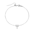 Cavigliera minimalista in acciaio inossidabile con pendente a T e cursore regolabile - T-Acciaio