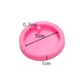Pink round silicone mold for dog tag DIY with 5cm diameter and 1cm thickness measurements - Small Round (17-292) / Pink