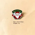 Détail de la broche Père Noël en émail avec texte Merry Christmas et taille 3x2,8cm - 4# Père Noël faisant signe