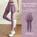 Women's yoga skort in berry purple and tea grey with high waist tummy control design - S / Berry Purple Skort Leggings