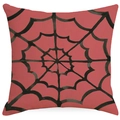 Halloween pillowcase featuring a black spider web pattern on a vibrant red background - Red Background Black Spider Web Pattern
